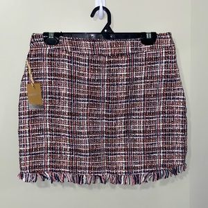 Knitted Plaid Skirt